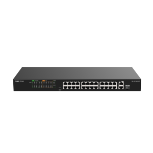 RG-ES126FGS-P, 2-Portlu Gigabit ile 24-Portlu 10/100 Mbps Yönetilmeyen PoE Anahtarı